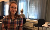 Läkarstudenten Hannah Bergström tyckte att den nya tentasalen var ljus, fräsch 