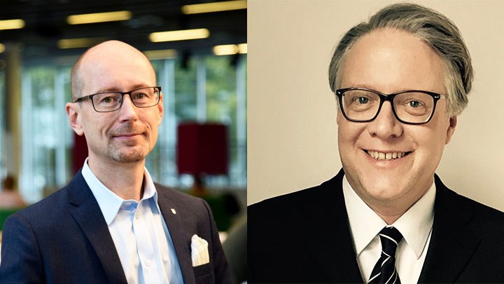 Kollage av två bilder; en klubba och en person.