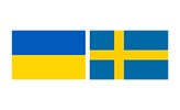 Ukrainas och Sveriges flaggor.