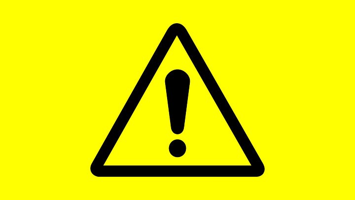 Yellow warning sign