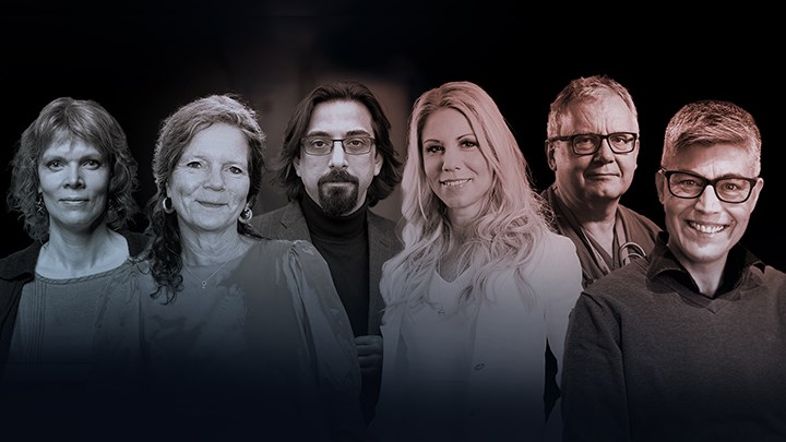 Ett collage av forskare som tagit emot pris för framstående forskningskommunikation.