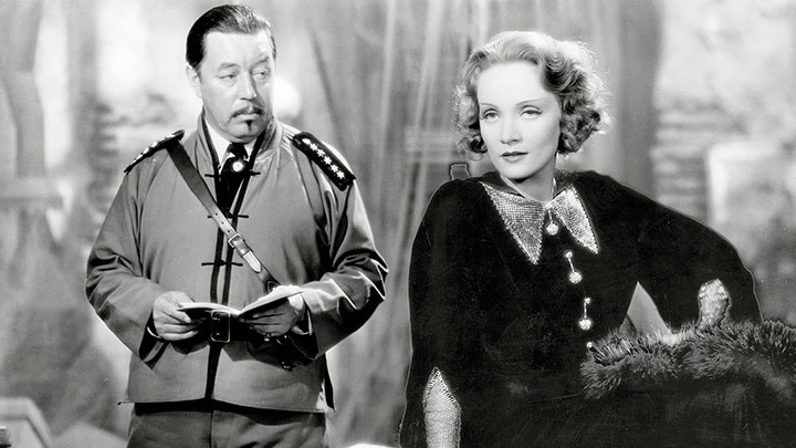 Skådespelarna Warner Oland och Marlene Dietrich.