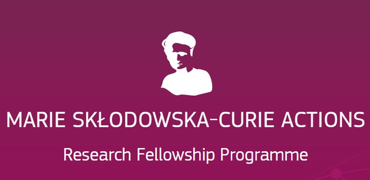 The Marie Skłodowska-Curie Actions logotype on a purple backgorund.