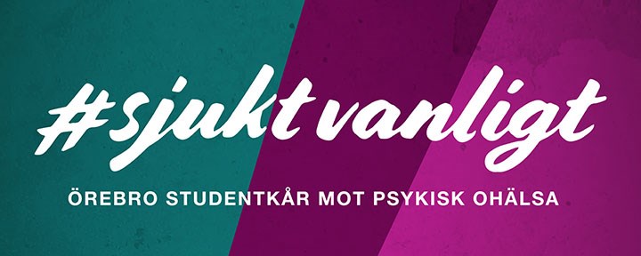 Kampanjnamnet #sjuktvanligt på en färglad banner.