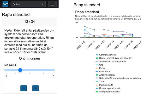 I Rapps mobilbaserade tjänst kan läkare och sjuksköterskor följa patienternas återhämtning efter en operation.