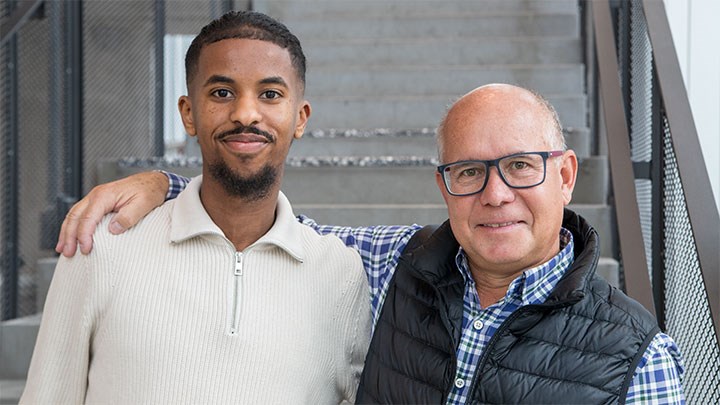 Ekonomistudenten Ramadan Harbi och entreprenören Hans Sollerman.