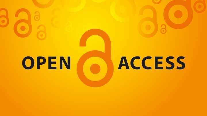 Open access logotyp mot en orange bakgrund.