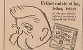 En överdriven karikatyr av Sveriges statsminister Hjalmar Branting från Socialdemokratiska partiet i Svenska Dagbladet, 14 januari 1924. 