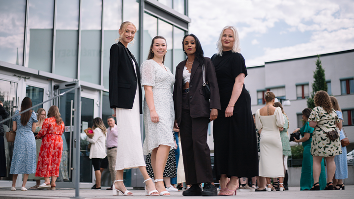 Clara Månsson, Ylva Steneskog, Aliya Abdillahi Diriye och Julia Eskilsson