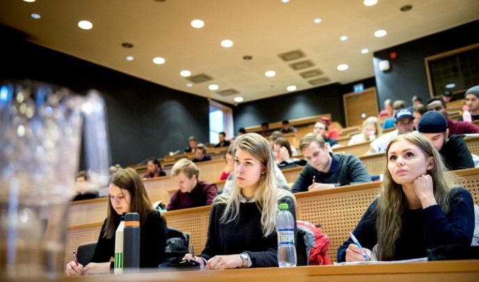 students in a lecture hall