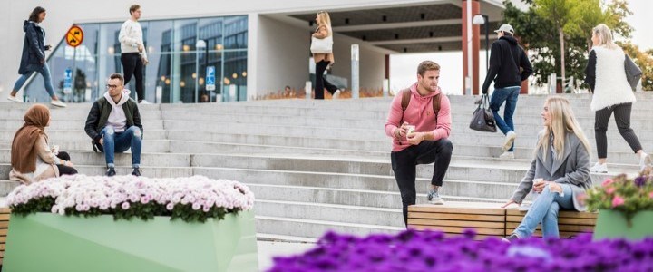 students on campus