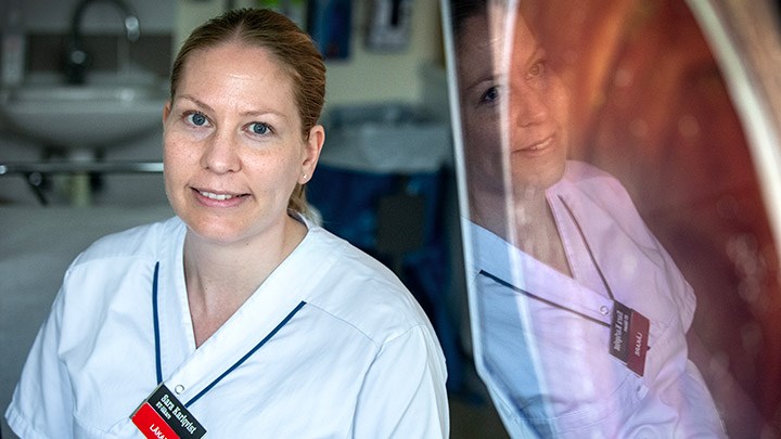 Sara Karlqvist, forskaren och ST-läkare inom verksamhetsområde medicin.