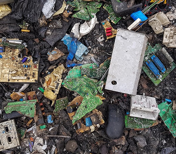 A pile of electronic waste.